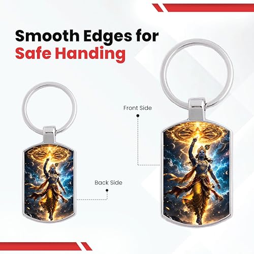 Image of Stylish Metal Keychains with Permanent Glossy Print - Inspirational Quotes & Spiritual Designs - Perfect Key chains for loved ones, Personal Use, Gifts & Return Gifts