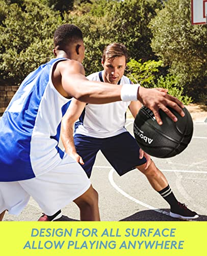 Abovegenius 2 Pack 29.5" Outdoor Basketballs, Offical Size 7 Rubber Basketball Balls For Men And Women (7 Rubber, Black) #TOP6