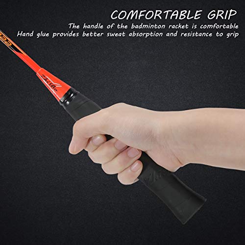 image for Fostoy Badminton Racket Set, 4 Pack Badminton Racquets with 3 Shuttlec