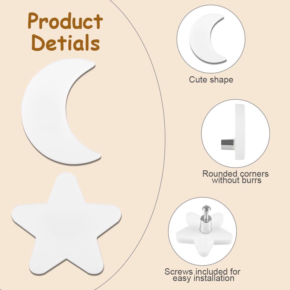 Aolso 9 PCS Soft Silicone Cabinet Knobs with Screws,Silicone Handles for Children's Room,Drawer Handles and Knobs for Cupboard,Drawer-White - Image 3