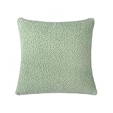 YIZITU Funda de cojín cuadrada de forro polar de felpa de 45 x 45 cm, para dormitorio, cama, sofá, decoración cuadrada