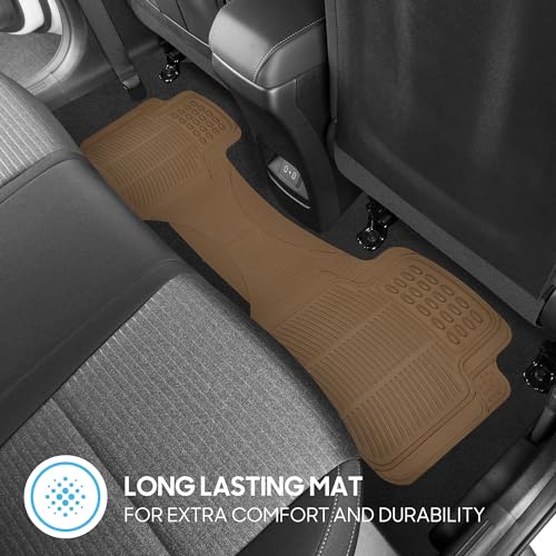 BDK ProLiner Car Floor Mats for Cars Trucks SUV, 3-Piece All-Weather Heavy Duty Rubber Liners with Universal Trimmable Fit, Durable Waterproof Vehicle Auto Floor Mats with Capture Ridges Biege by BDK - Used condition - Image 3