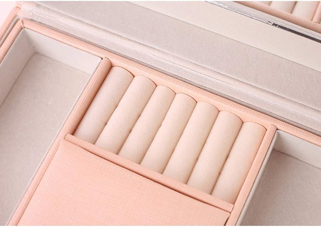 ★入手困難★【BKEKM】ジュエリーケース Pu レザージュエリーボックスロック付きジュエリーボックスオーガナイザー 1 個ジュエリーディスプレイダブルリング