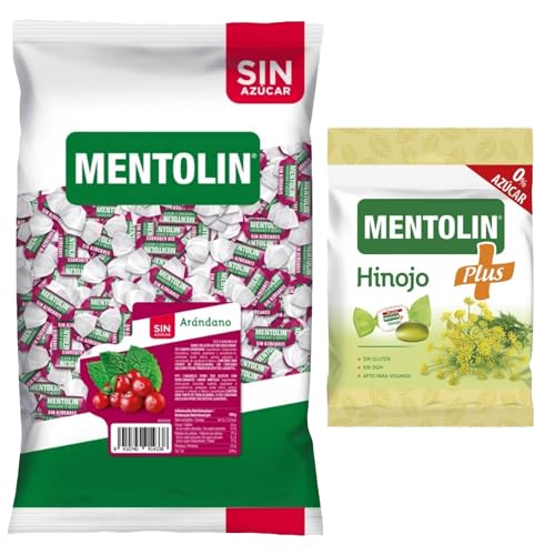 Mentolín caramelos garganta arándano s/a bolsa 1kg y de regalo plus hinojo s/a bolsa 90g