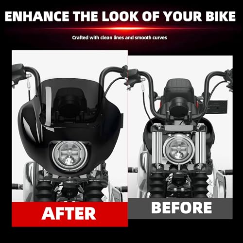 Image of FATECIM Headlight Quarter Fairing with 9 inch Smoke Windshield & Bracket Mount For Harley 2018-2020 2025 Street Bob FXBB, 2021-2024 Street Bob 114 FXBBS, 2020-2024 Softail Standard FXST