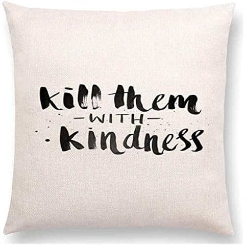 Dozili Throw Pillow - Kill Them With Kindness Accent Pillow Taylor Swift Lyrics Gift For Girl Cotton Pillow Case 18x18 Linen Canvas Material Cover