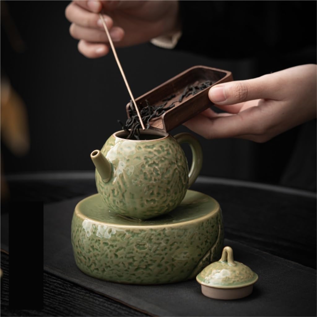 Tea Tray Kung Fu Tea Tray Ceramic Kung Fu Tea Set Office Teapot Base Round Drain Pan with Drain Outlet Suitable for Living Room, Restaurant, Tea Room, Etc. Suitable for Home,