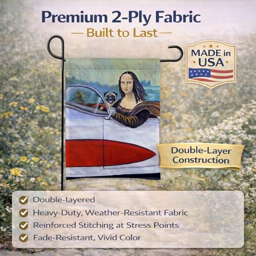 Drapeau Carlin Mona Lisa résistant aux UV pour remplacer les décors de jardin ternis