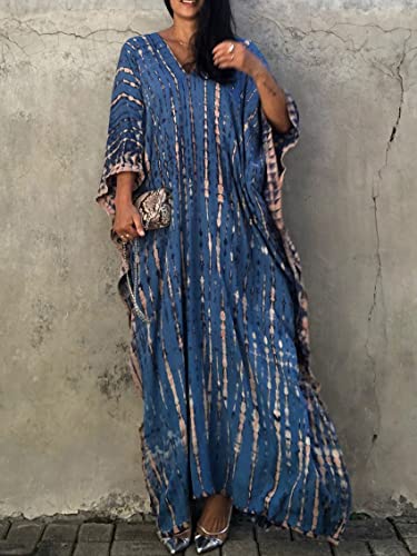 Image of Kaftan Dresses for Women Plus Size Summer Beach Dress with Print and Swim Cover Ups