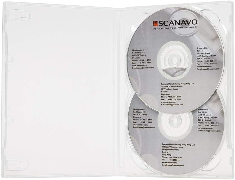 Scanavo1 x 2-Disc Overlap DVD Case 14mm White