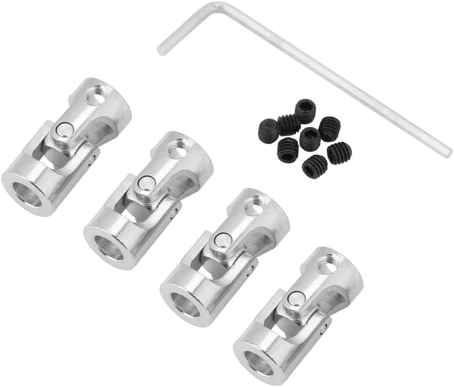 Tyenaza 4pcs Universal Joint Shaft Coupling with Screws, Shaft Coupling Motor Connector DIY Steering Length 23mm OD 11mm (Inner Diameter 5 * 6mm)