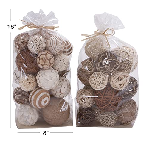 Deco 79 Dried Plant Globe Orbs & Vase Filler, Set Of 2 16"H, 8"W, Multi Colored #TOP2