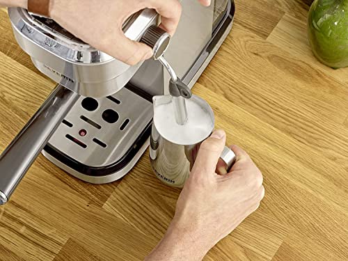 SEVERIN Cafetera de expreso Espresa, cafetera tradicional de filtro con 3 insertos, cafetera express con espumador para cafés especiales, acero inoxidable cepillado/negro, KA 5994 - Imagen 6