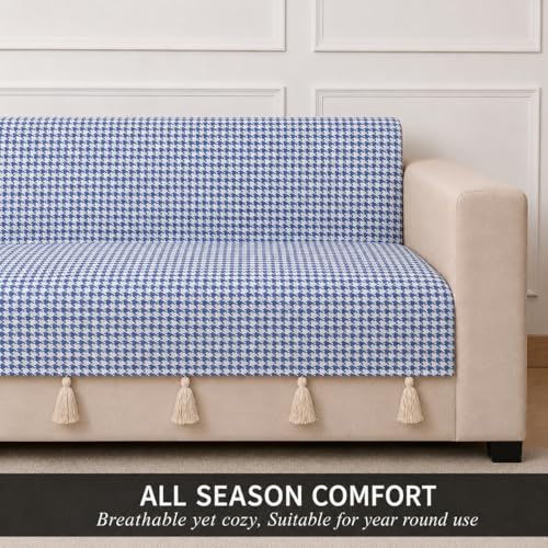 Image of STITCHNEST 'Nomad Weave Collection' 3 Seater Sofa Cover - Full Coverage| Elegant Jacquard Fabric, Decorative Tassels, Washable & Durable for Modern Living38