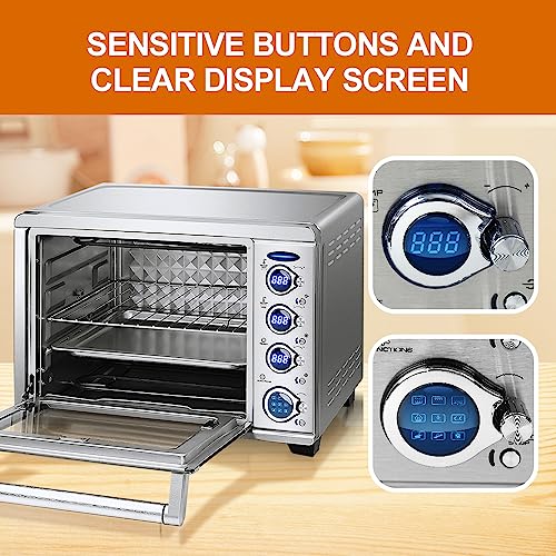 38QT-XXL-Convection-Toaster-Oven-9-in-1-Digital-Convection-Oven-Countertop-Stainless-Steel-Oven-Air-Fryer-with-75-Recipes-Accessories-for-6-Slice-Toast-12-Pizza-for-Family-Feasts