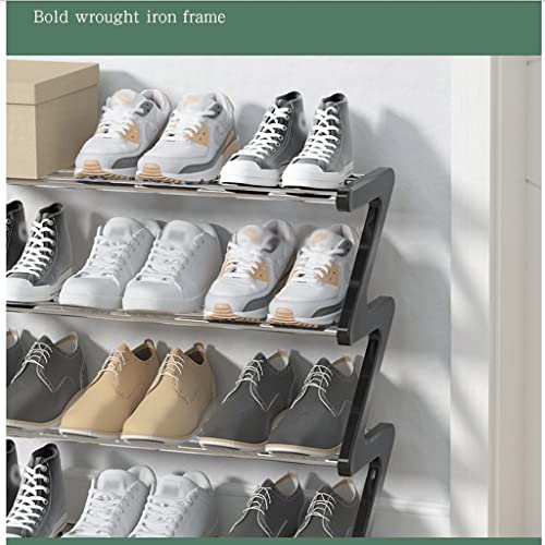 Shoe Rack For Door Z-Shaped Shoe Rack 4 Tiers Stackable Shoe Rack Organizer For 8-10 Pairs Simple Trending Metal Shoe Shelf Storage Organizer,Small Shoe Storage Organizer ( Color : Shoe Rack C ) #TOP4