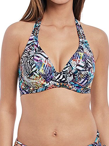 Image of Freya Womens Hot In Havana Underwire Banded Halter Bikini Top, 32C, Multi