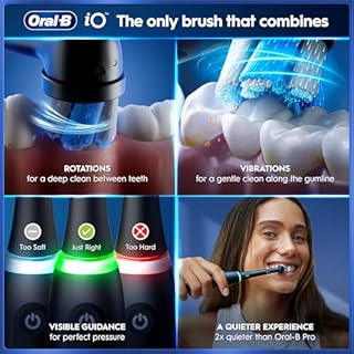 Oral-B iO5 Electric Toothbrushes for Adults, 2 Toothbrush Head and Travel Case, 5 Modes with Teeth Whitening, 2 Pin Plug, Black