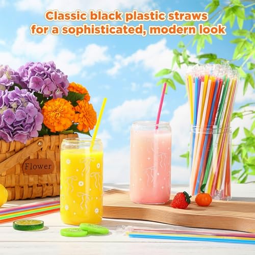 2000 pitillos plásticos desechables de 22.8 cm miniatura 2