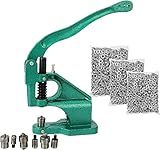 FreeTec Handpresse Maschine Ösenstanze Nietenpresse Druckknopfpresse Handpresse Nieten Ösen, 3 austauschbaren Matrizen(#0#2#4) mit 1500 Stk. silbernen Ösen