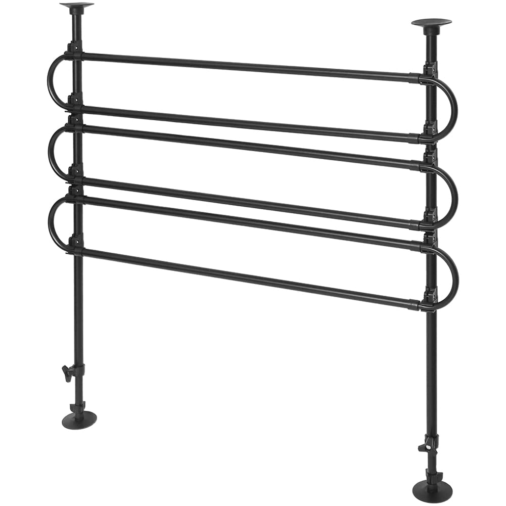 BAKAJI Grille de séparation de Voiture pour Chien Universelle avec Tige télescopique, Filet de Protection de Coffre pour Transport d'animaux, Fer réglable, barrière séparatrice (3 éléments)