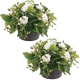 Haute Decor Hydrangea Urn Filler with Adjustable Height (Set of 2) - Maintenance-Free Artificial Flowers and Foliage for Outdoor or Indoor Planters