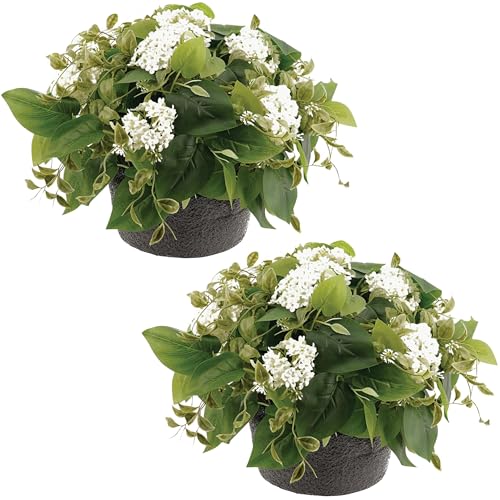 Haute Decor Adjustable Artificial White Hydrangea Urn Fillers Set of 2