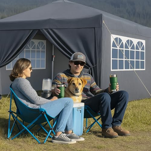 Aoxun 3m x 3m Pop Up Gazebo with Sides, Metal Frame Shelter Tent for Outdoor Garden Party, with Mesh Windows & 4 Sandbags & Carry Bag, Grey - Image 8