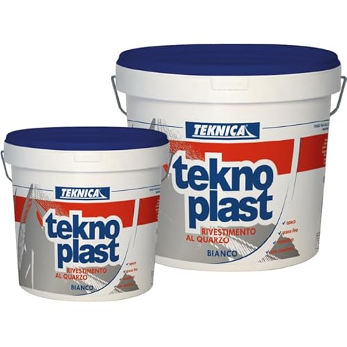 Generico TEKNOPLAST Teknica QUARZO Pittura Idrorepellente per Esterno, Bianca, Fino,