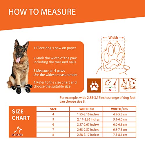 Dog Boots For Large Dogs, Dog Boots & Paw Protectors For Hot Pavement Winter Snow, Anti-Slip Booties For Hiking Walking, Waterproof Breathable And Reflective Dog Booties For Large Size Dogs 4Pcs #TOP1