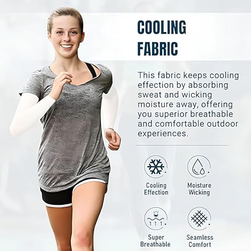 Image of PulGos Combo - UV Protection Arm Sleeves for Men & Women with Thumb Hole | UPF 50 Sun Protection Sleeves for Cricket, Cycling, Running & Bike Riding | Breathable & Cooling Fabric for All-Day Comfort