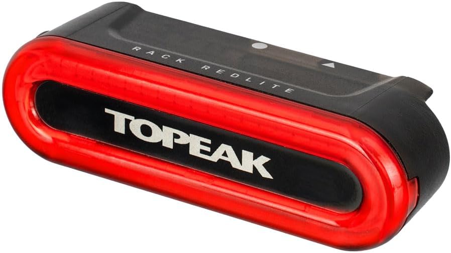 Topeak Rack RedLite 60 – Rack-Mounted Rear Bike Light with Brake Sensor, Auto On/Off, COB LED, USB-C Rechargeable, IPX6 Waterproof, 60 Lumens, Magnetic Mount, Compatible with TetraRack Series (TMS120)