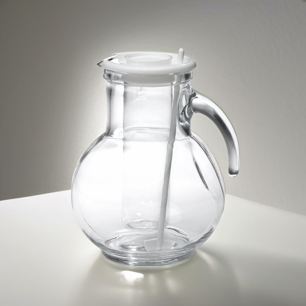 Bormioli Rocco Kufra Glass Pitcher with Ice Container and Lid, 72 3/4 oz