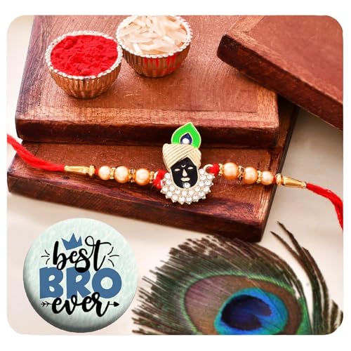 Ascension Shree Nath Ji Rakhi for Brother Sister Raksha Bandhan Gift Band Moli Bracelet Stone Pearl Designer Rakhi for Brother Rakhi with Roli Tilak & Best Brother Fridge Magnet (B0CD2GHNM2) Amazon Price History, Amazon Price Tracker
