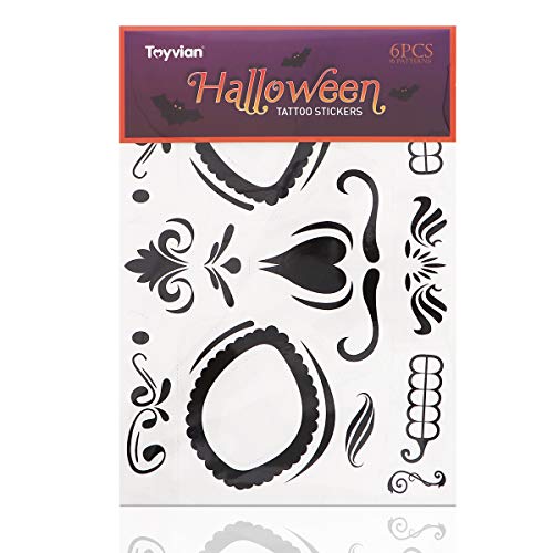 Toyvian Halloween Facial Temporary Tattoo Stickers Creative Face Stickers for Halloween Costume Party