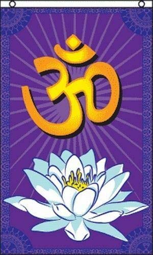 Trade Winds OM Flag 3x5 ft Sanskrit Prayer Banner Hindu Hinduism Lotus Blossom India Aum New Premium Fade Resistant