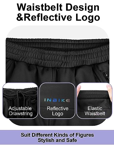 INBIKE Fahrradhose Radhose Laufhose Trkkinghose MTB Hose Herren Lang Winter Winddicht Warm Elastisch Atmungsaktiv für Fahrradhahren MTB Laufen Trekking Schwarz L