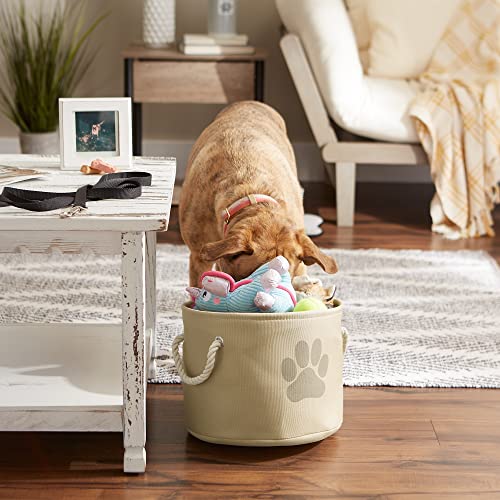 Bone Dry Pet Storage Collection Collapsible Bin, Small Round, Taupe #TOP3