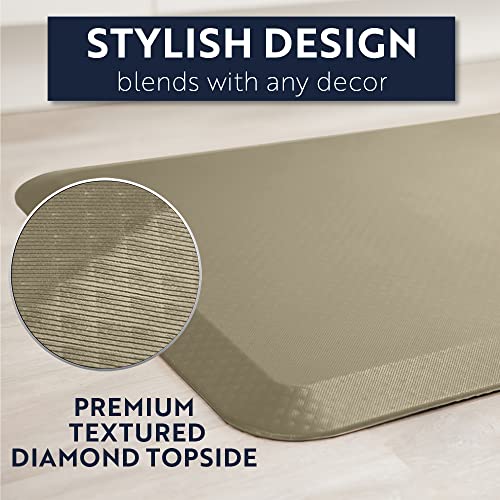 Kangaroo Thick Ergonomic Anti Fatigue Cushioned Kitchen Floor Mats, Standing Office Desk Mat, Waterproof Scratch Resistant Topside, Supportive All Day Comfort Padded Foam Rugs, 20X32, Beige #TOP6