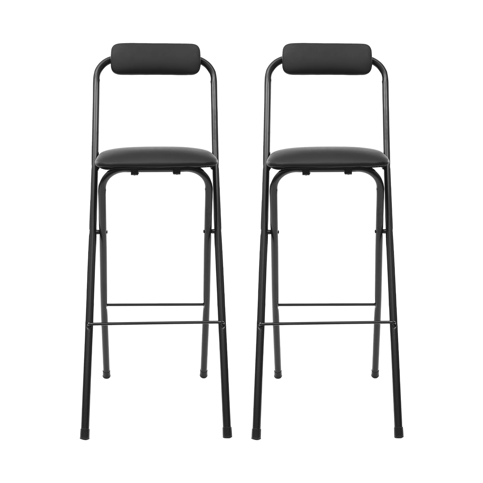 fagauhds 2 Pcs Tall Folding Chair,Portable Foldable Bar Stool,X-Shaped Chair Legs & Thickened Pipes, Load Capacity125kg/275.58lbs,Kitchens,Dining Rooms,Living Rooms, Study Rooms.