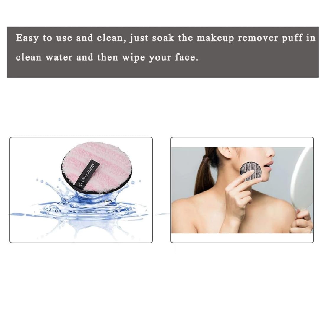 Beautiflame Round Makeup Remover Pads Face Cleansing Puff Makeup Removal Sponge Powder Puff Soft Face Triangle Makeup Puff for Loose Powder Body Cosmetic Foundation Sponges -2Pcs 1