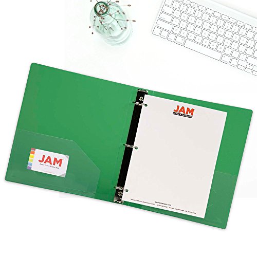 Jam Paper Plastic 2 Inch Binder - Green 3 Ring Binder - Sold Individually #TOP4