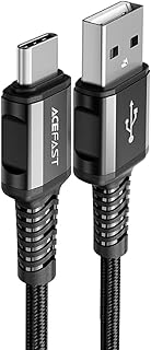 ACEFAST USB-A to USB-C Aluminum Alloy Charging Data Cable 1.2 Meter Black