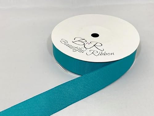 2 metres (Cut from Reel) of 22mm Grosgrain Ribbed Ribbon Jade Dark Green Double Sided 22 mm 2.2cm