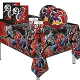 Kit Festa di Compleanno Spiderman per 16 persone - Addobbi Decorazioni da Tavola Uomo Ragn...