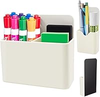 Vista 23 de Soporte magnético para bolígrafos, paquete de 2 soportes magnéticos para rotuladores de borrado en seco con compartimentos generosos, organizador