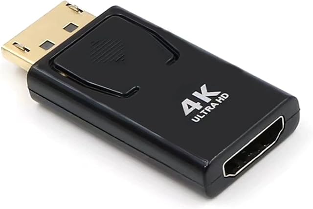 EasyULT DisplayPort to HDMI Adapter, Resolution 4K DP Male to HDMI Female Converter, Support 4K 1080P Audio, for HDTV, Monitors, Projectors, Laptops and Others (Black)