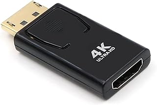 محول منفذ عرض إلى HDعالي الدقة MI، درجة الوضوح 4K DP ذكر إلى HD عالي الدقة MI أنثى، يدعم اوديو4K 1080P لتلفزيون HD والشاشات وأجهزة عرض البروجكتور واللاب توب وغيرها (أسود) من ايزي يو ال تي