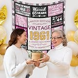 CIUGOIG 65th Birthday Gifts for Women, Vintage 1961 Birthday Blanket 50"x60", Funny 65th Birthday Gifts for 65 Year Old Women, Born in 1961 Gifts for Her Wife Mom Grandma Sister