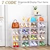 Thickened Clear Shoe Storage Organizer with Magnetic Door, Sturdy Stackable Shoe Boxes for Closet, Collapsible Space-Saving Shoe Rack for Sneakers & Boots, Plastic Shoe Cabinet Box Set, 6 Pack, White #3